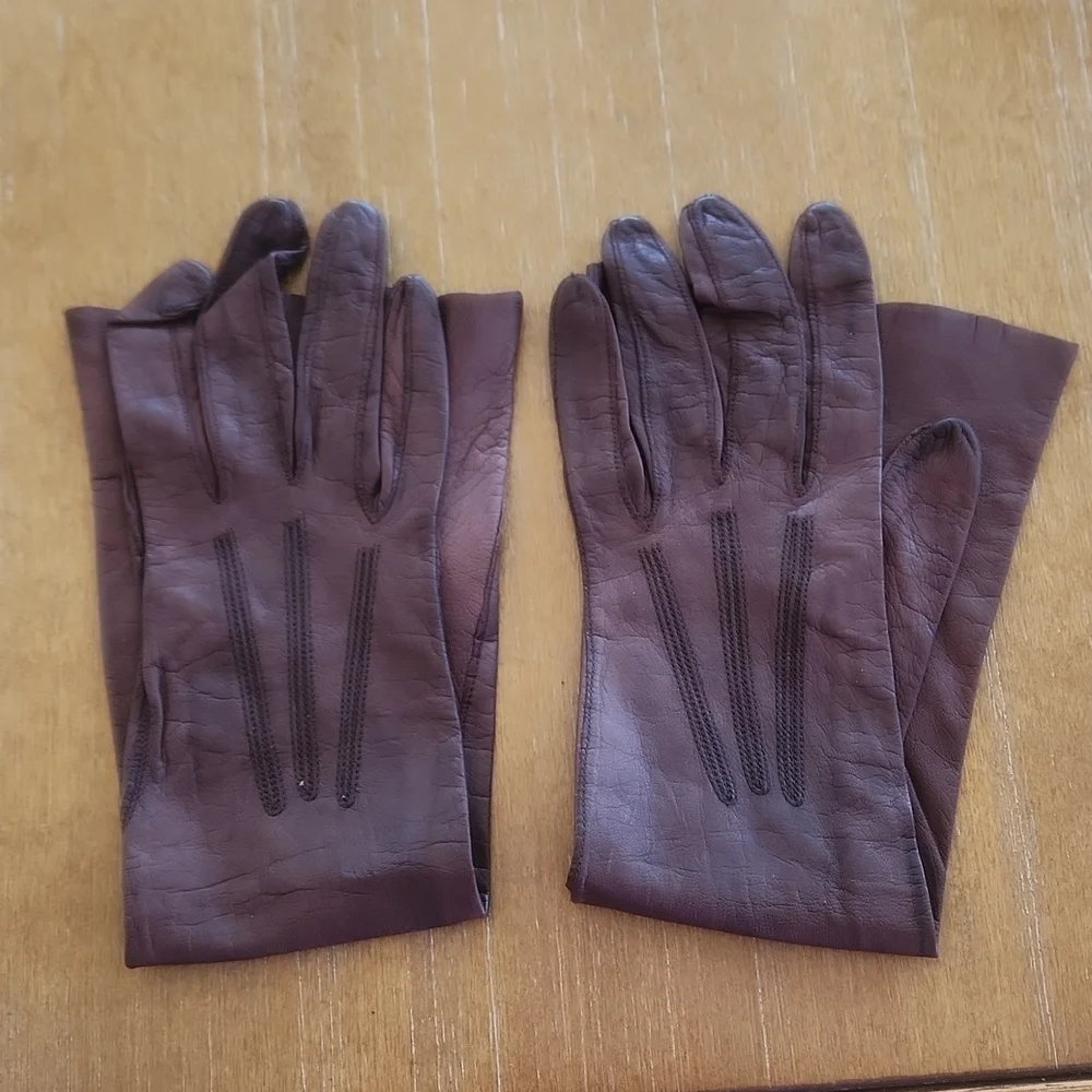 VINTAGE REAL KID LEATHER GLOVES.  MADE FOR A & S - Picture 2 of 12